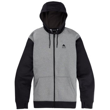 BURTON OAK - Men's Full Zip Hoodie - Gray Heather/True Black BURTON OAK - Men's Full Zip Hoodie - Gray Heather/True Black