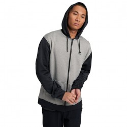 BURTON OAK - Men's Full Zip Hoodie - Gray Heather/True Black