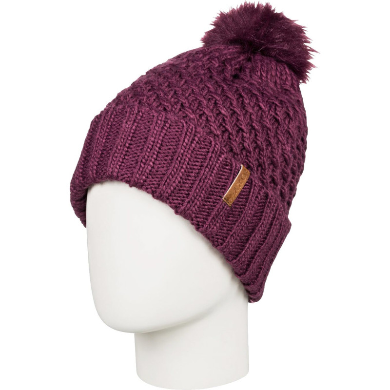 ROXY Blizzard - Pom-Pom Beanie for Women - Grape wine