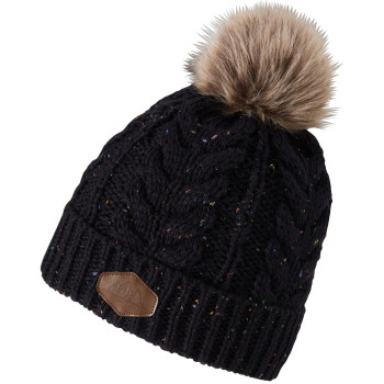ZIENER IBO Wool - Pom-Pom Beanie for Women - Black