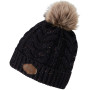 ZIENER IBO Wool - Pom-Pom Beanie for Women - Black
