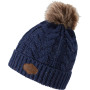 ZIENER IBO Wool - Pom-Pom Beanie for Women - Nautic