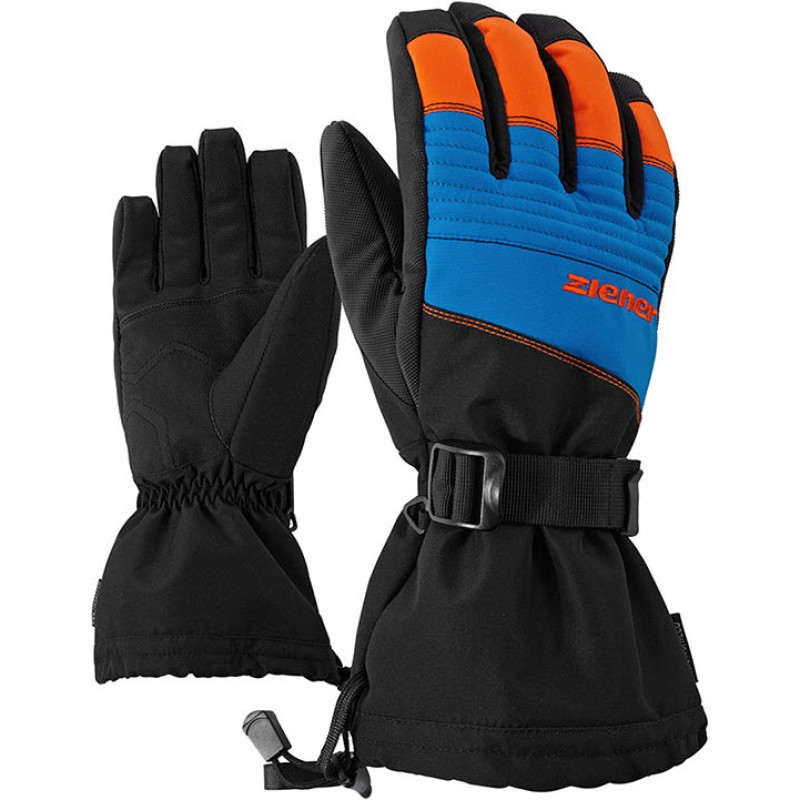 ZIENER GANNIK AS Black/Persian Blue Splash glove ski