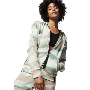 O'NEILL  Ardisia All Over Print Camo - Women's Full Zip Hoodie- Beige Aop