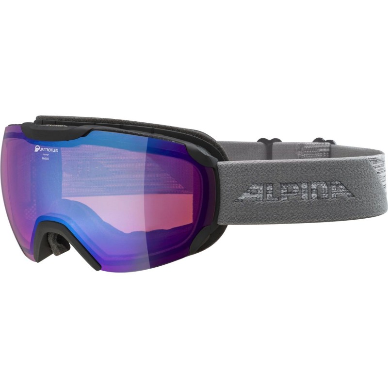ALPINA PHEOS QHM - Μάσκα Ski/Snowboard - Black grey/blue spherical