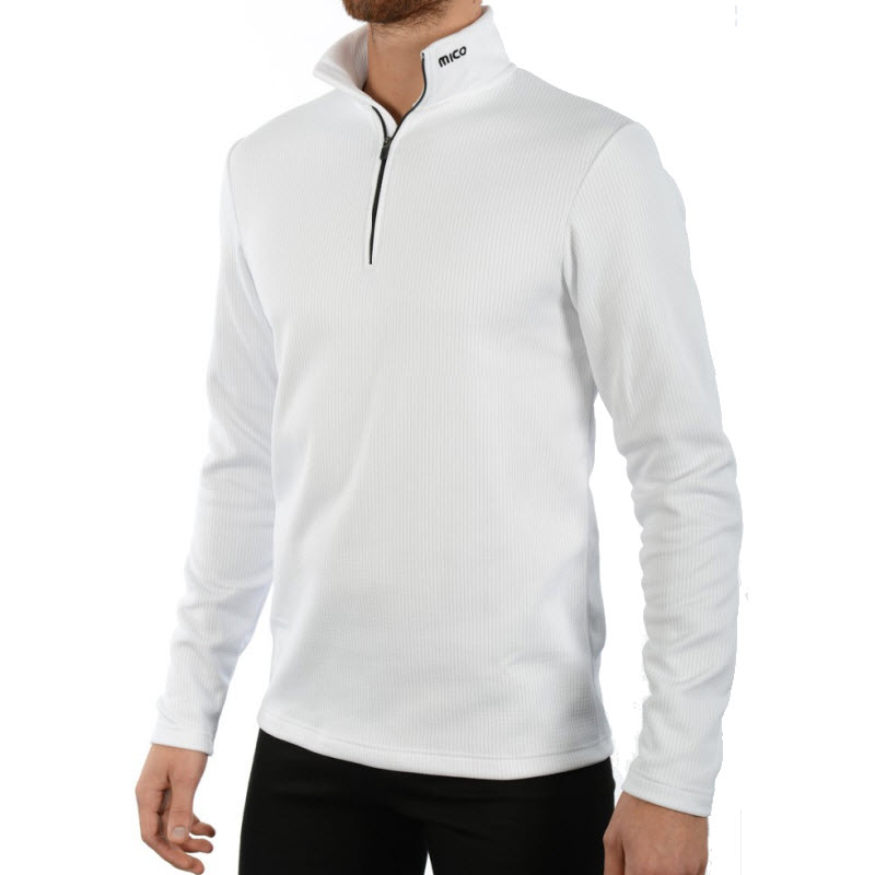MICO 0670 2nd Layer Men's Half Neck zip Thermal - White