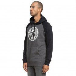 DC CIRCLE STAR PH RAGLAN Black/Charcoal heather Men's Hoodie 