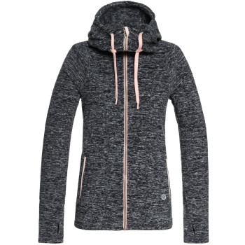 ROXY Electric Feeling Women's Zip-Up Hoodie-Charcoal Heather