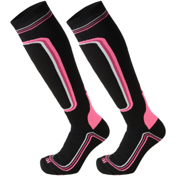 MICO 119 Superthermo Primaloft Women's ski socks - Black/Fucsia/Fluo
