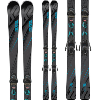 K2 LUV MACHINE 74 WOMEN'S SKI + ER3 10 COMPACT QUIKCLIK