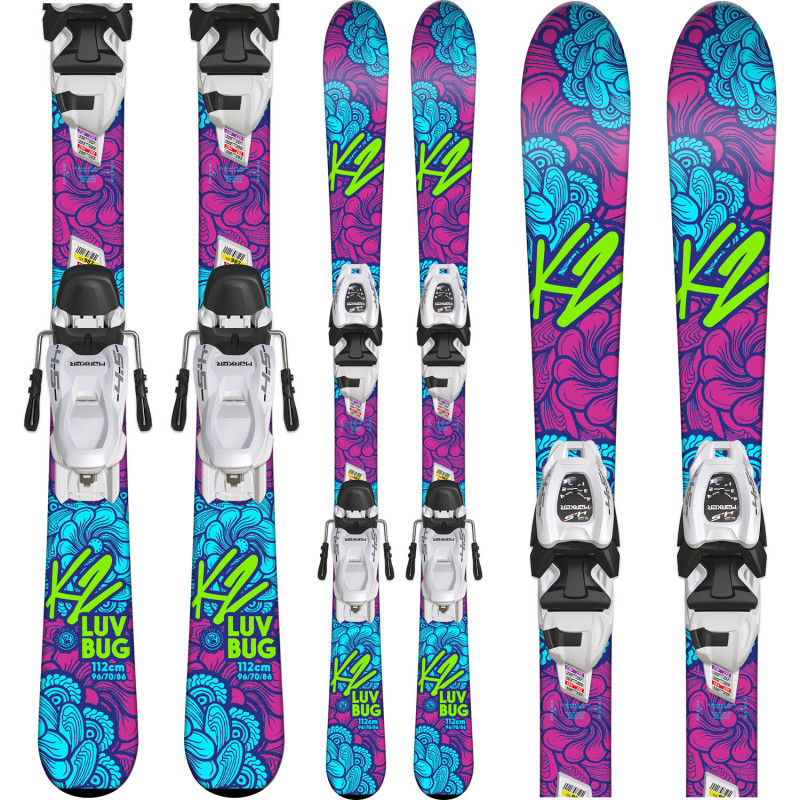 K2 LUVBUG Junior Ski + Δέστρα MARKER FDT 7.0