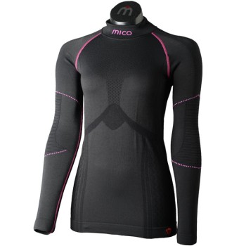 MICO 1476 - Women's LS shirt Skintech Superthermo Primaloft® - Black/Fucsia