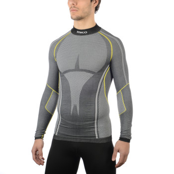 MICO 1440 - Men's Long sleeve Skintech seamless Silver XT2® - Black melange