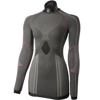 MICO 1445 - Women's Long sleeve Skintech seamless Silver XT2® - Black melange