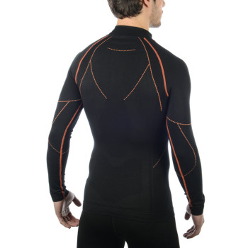 MICO 1471 - Men's LS shirt Skintech Superthermo Primaloft® - Black/Orange