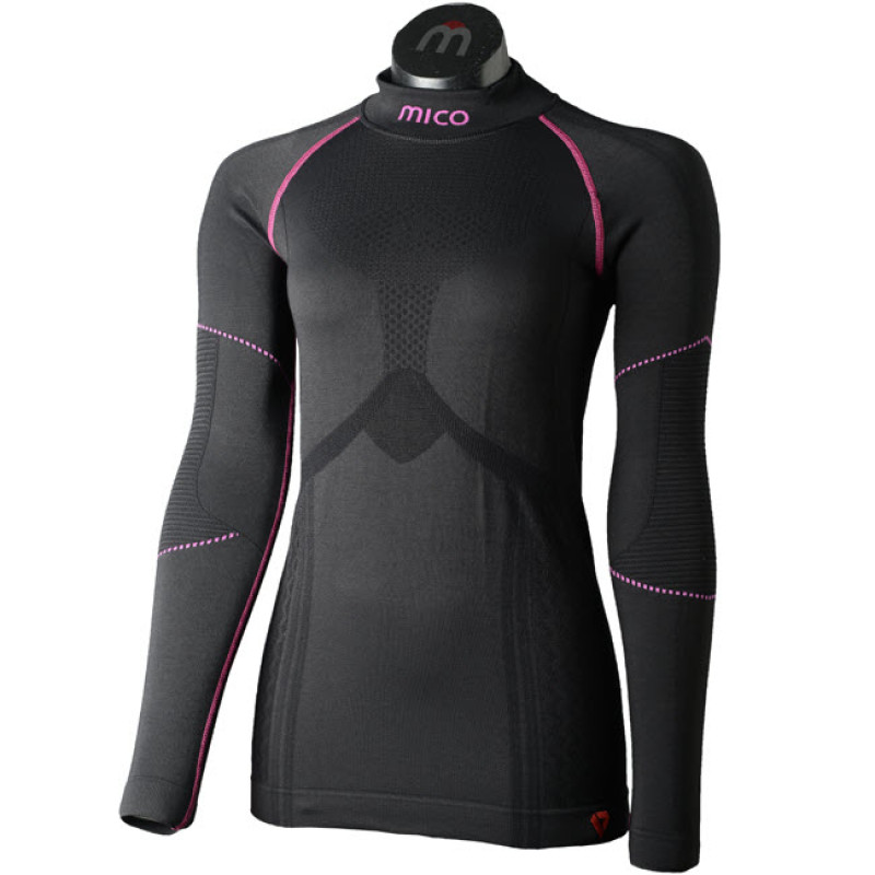 MICO 1476 - Women's LS shirt Skintech Superthermo Primaloft® - Black/Fucsia