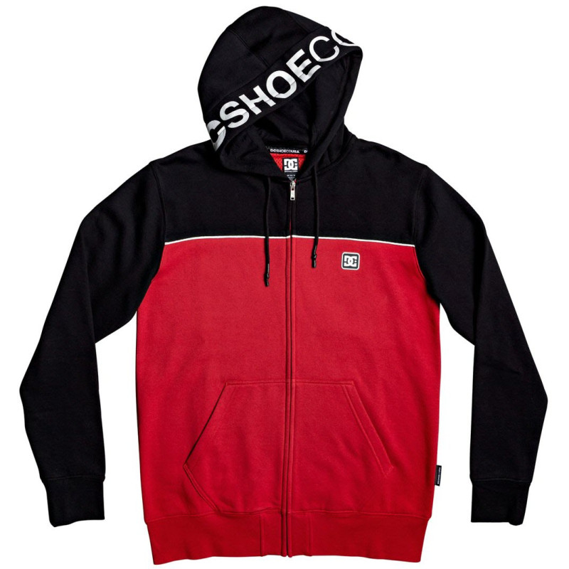 DC Wepma Zip-Up Men's Hoodie - Black/Racing Red