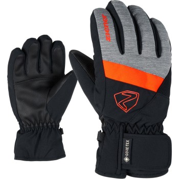 ZIENER LEIF GTX - Junior Gore-tex Ski Gloves - Dark melange/Black