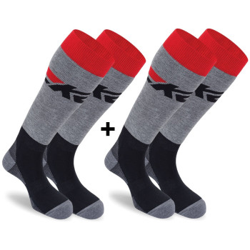 K2 ALL-ROUND 2 pack 14351 - Ski socks - Black/Grey melange/Red