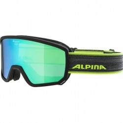 ALPINA  Scarabeo Hicon Mirror Cylindrical - Μάσκα Ski/Snowboard - Black matt/Green