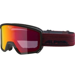 ALPINA  Scarabeo Hicon Mirror Cylindrical - Μάσκα Ski/Snowboard - Black matt/Red