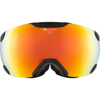 ALPINA PHEOS S Quattroflex Hybrid Mirror - Ski/Snowboard Goggles - Black matt/Red spherical