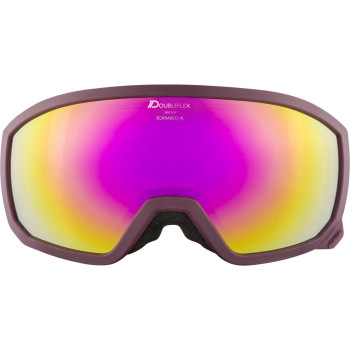 ALPINA SCARABEO Junior Hicon Mirror - Kid's Ski/Snowboard goggle - Cassis/Pink spher.
