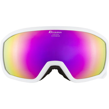 ALPINA SCARABEO Junior Hicon Mirror - Kid's Ski/Snowboard goggle - White flamingo/Pink spher.