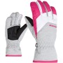 ZIENER Lando - Junior ski gloves - Light melange/Pop pink