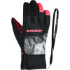 ZIENER LANUS AS® PR - Junior ski gloves - Neon pink/Grey mountain print