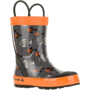Kamik Fishride - Παιδικές Μπότες βροχής - Charcoal/Orange Kamik Fishride - Παιδικές Μπότες βροχής - Charcoal/Orange