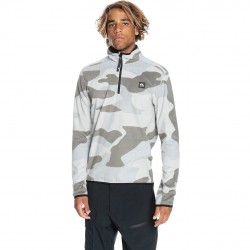 QUIKSILVER Aker Half-Zip  Men's Polar Fleece - White Giant/Camo