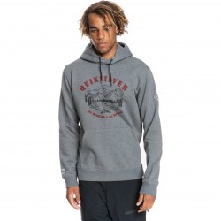 QUIKSILVER Big Logo Snow - Men's Water Repellent Hoodie - Heather Grey