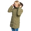 ROXY Ellie - Longline Hooded Waterproof Women's Puffer Jacket - Burnt Olive