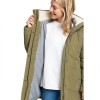 ROXY Ellie - Longline Hooded Waterproof Women's Puffer Jacket - Burnt Olive