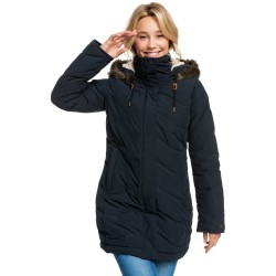 ROXY Ellie - Μακρύ αδιάβροχο γυναικείο μπουφάν Puffer - True Black