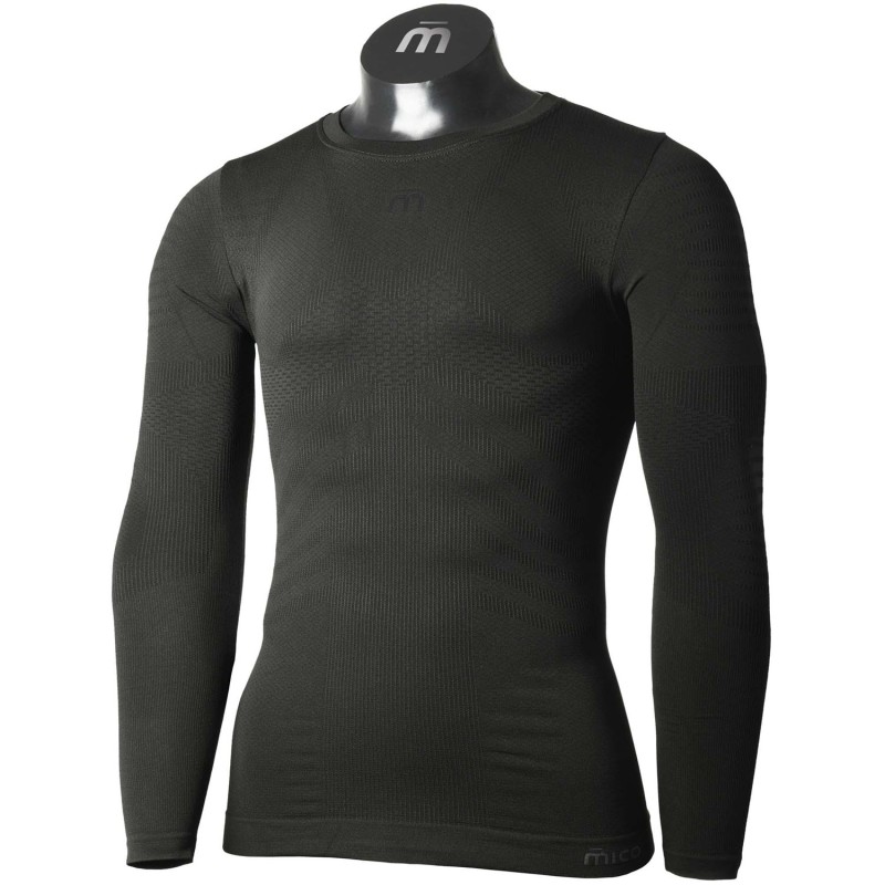 MICO 1431 Extra Dry Skintech - Men's long sleeves round neck Underwear - Black