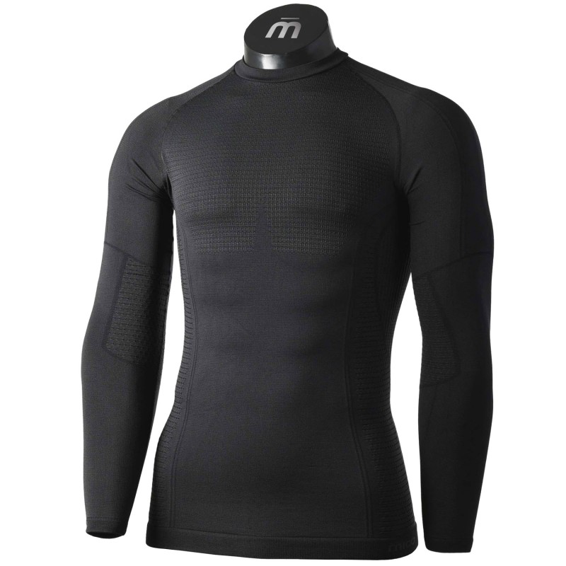 MICO 1450 Odor Zero Ionic+® Skintech - Men's long sleeves round neck Underwear - Black