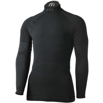 MICO 1481 Super Thermo Primaloft® Skintech - Men's long sleeves mock neck Underwear - Black