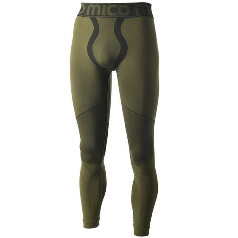 MICO 1853 Warm Control Skintech - Men's long tight pants - Forest Green