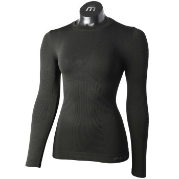 MICO 1436 Extra Dry Skintech - Women's long sleeves round neck Underwear - Black 