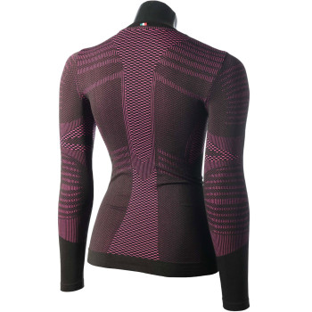 MICO 1436 Extra Dry Skintech - Women's long sleeves round neck Underwear - Black Fucsia