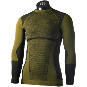MICO 1850 Warm Control Skintech - Men's long sleeves round neck Underwear - Forest Green