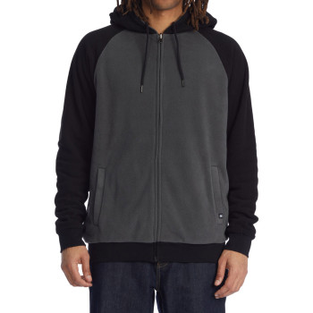 DC Fineline - Reversible Zip Up Fleece Hoodie for Men - Black