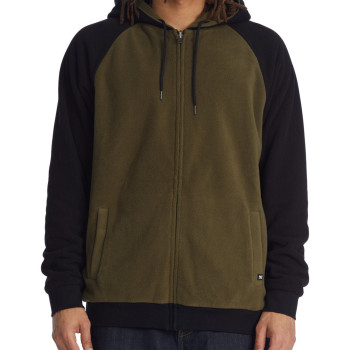 DC Fineline - Reversible Zip Up Fleece Hoodie for Men - Ivy Green