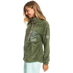 ROXY Alabama - Full zip Fleece for Women - Deep Lichen Green