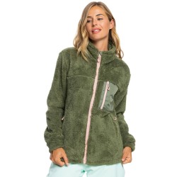 ROXY Alabama - Full zip Fleece for Women - Deep Lichen Green