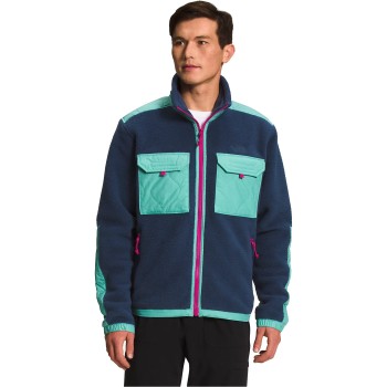 The North face Royal Arch - Men's Full-Zip Fleece - Summit Navy/Wasabi/Fuschia Pink The North face Royal Arch - Men's Full-Zip Fleece - Summit Navy/Wasabi/Fuschia Pink