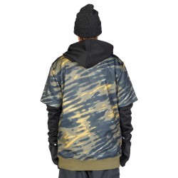 DC Dryden - Technical Double Layer Hoodie for Men - Angled Tie Dye/Ivy Green