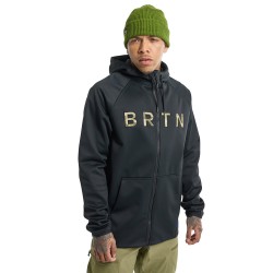 BURTON Men's Crown Weatherproof Full-Zip Fleece - True Black